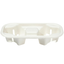Eco friendly disposable drinking bagasse cup holder with lid